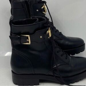 Michael Kors Women Leather Ankle Boots with Gold Buckle -Size 8 NWOT